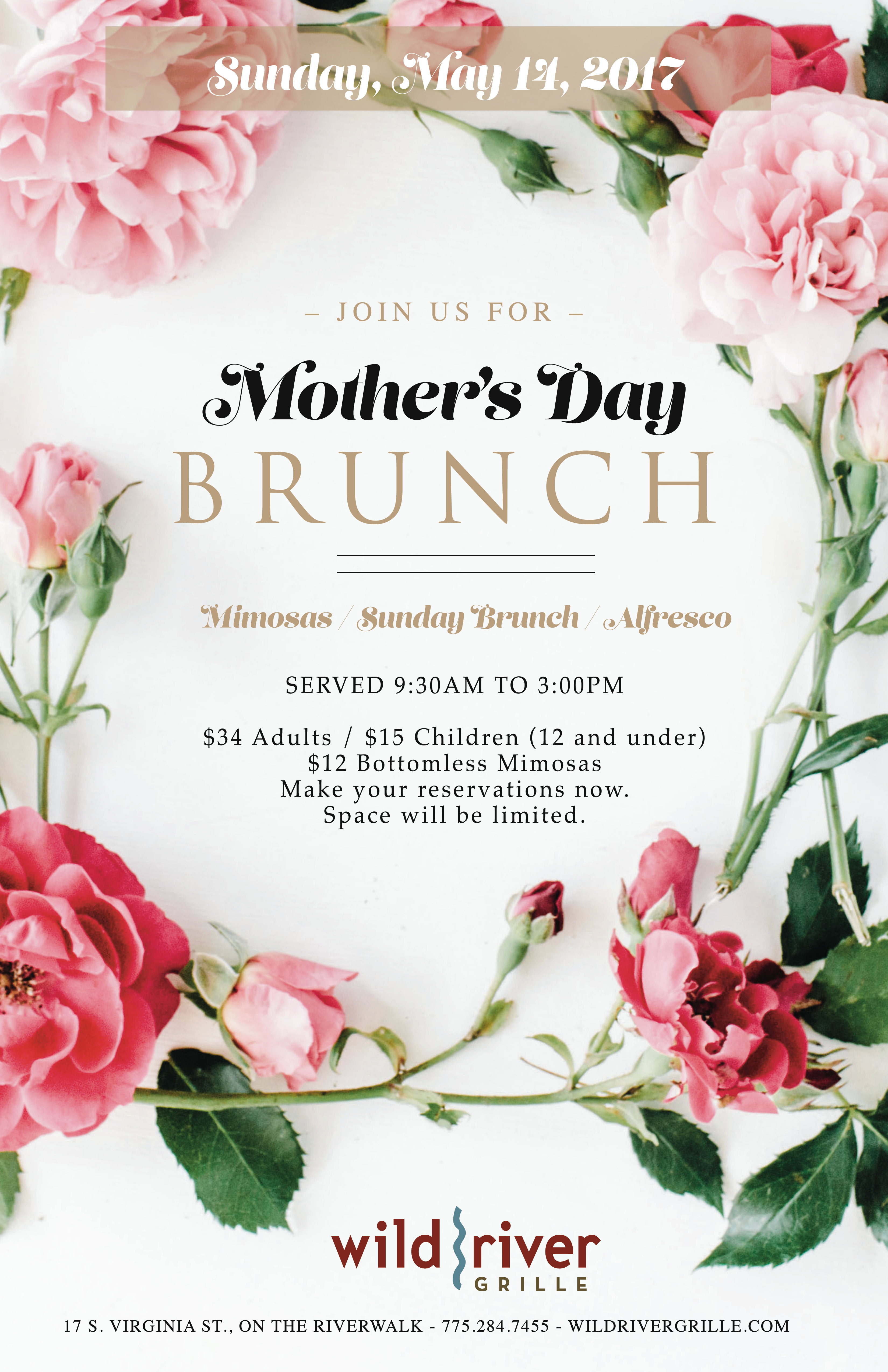 MothersDay_poster_11x17 Wild River Grille